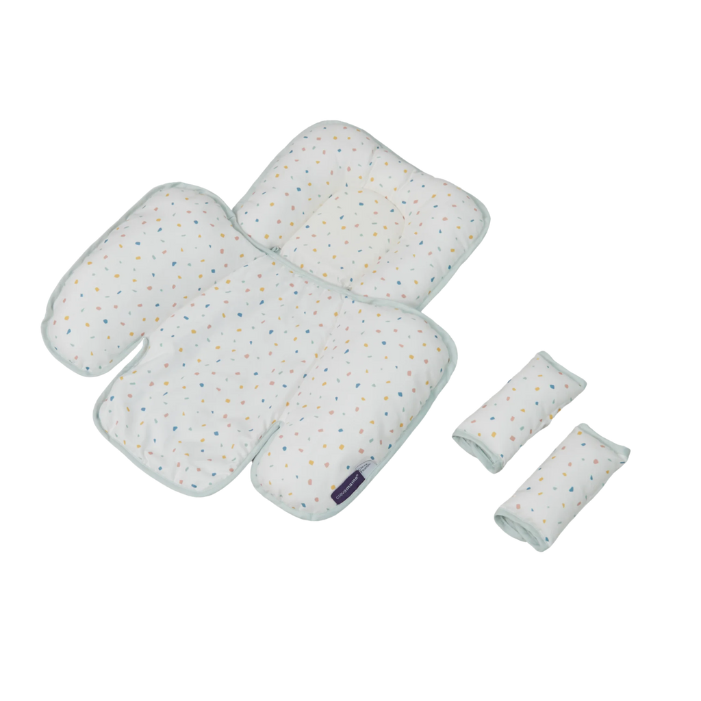 ClevaFoam terrazzo head and neck support pieces on transparent background.