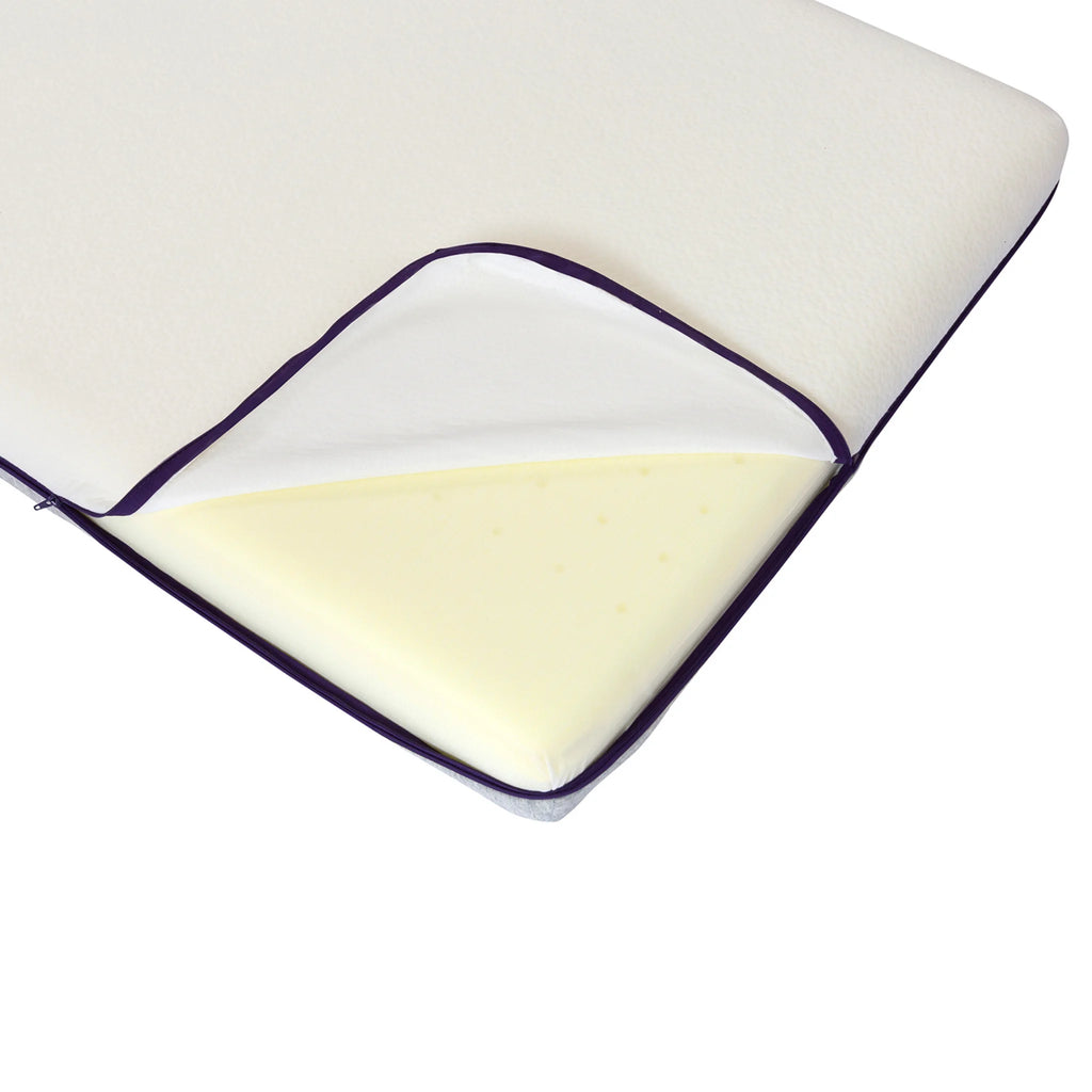 Breathable hypoallergenic baby cot mattress with removable waterproof cover and supportive memory foam core, premium crib mattress for infant safety and comfort.