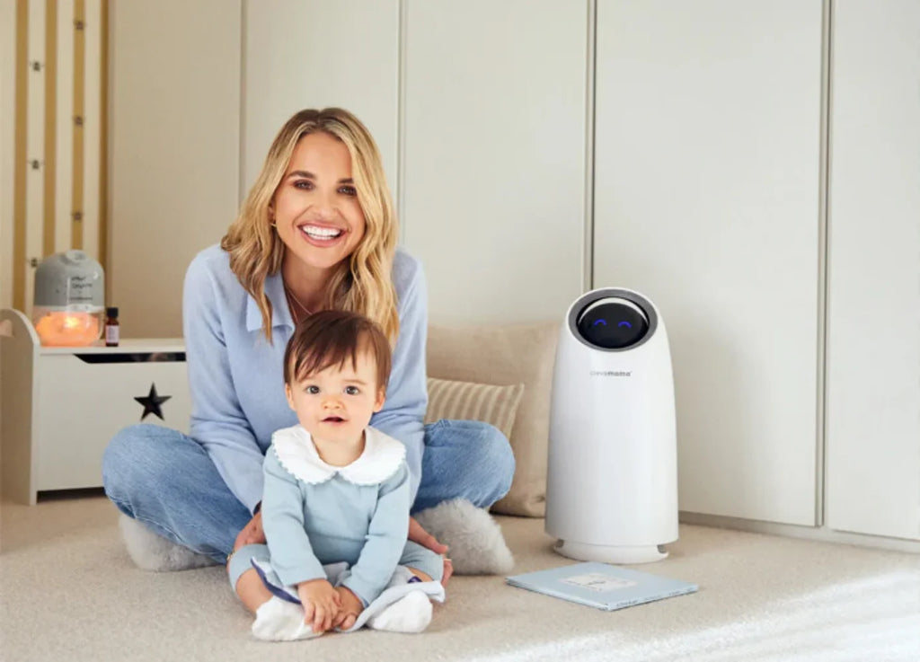 ClevaMama air purifier in Vogue Williams nursery.